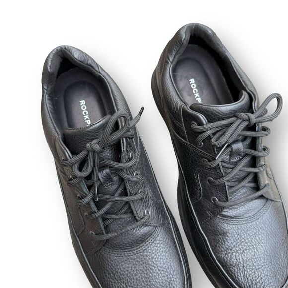 Rockport Men's Edge Hill II Black Leather Walking Shoes Size 10 - Picture 8 of 10